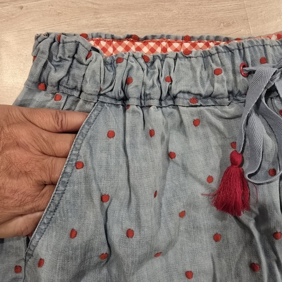 New Matilda Jane Enchanted Garden Cameron Chambray Dobby Tassle Tie Shorts Small - Picture 3 of 12